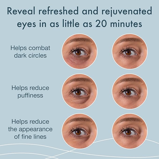 Blue Oasis Under Eye Patches for Puffy Eyes and Dark Circles - 20 Pairs Brightening Black Pearl, Hyaluronic Acid and Collagen Eye Care Gel Pads, Relaxing Self Care and Home Spa Gifts for Women