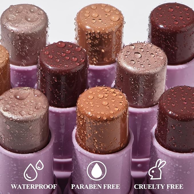 4Pcs Cream Blush Contour Highlighter Bronzer Moisturizer Stick Makeup Set #T Blush Glow5