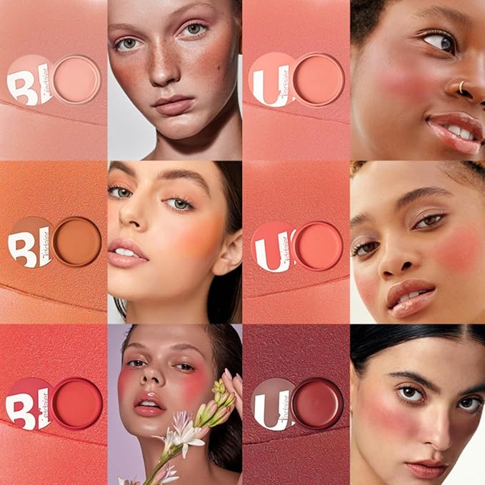 MAEPEOR Cream Blush 9 Color High-Pigmented Smooth Buildable Face Blush Long-Lasting Natural Look Blusher (Color 04)