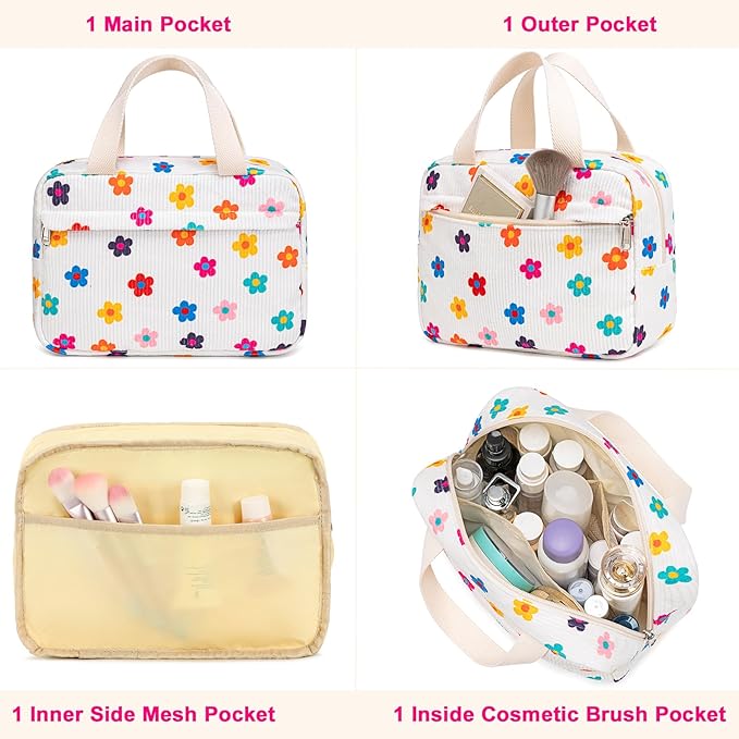 Makeup Bag for Women Cosmetic Bag Large Make Up Organizer Travel Toiletry Bags Waterproof Zipper Tote Pouch Purse for Girls