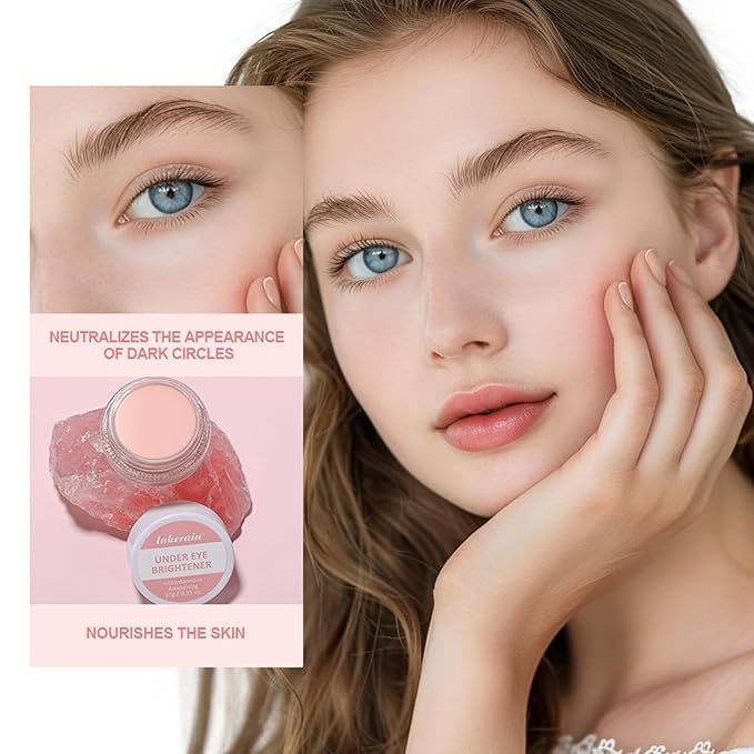Under Eye Brightener & Concealer - Hydrating Color Corrector for Dark Circles, Lightweight Undereye Brightening Cream with Hyaluronic Acid & Shea Butter, Smooth & Blendable (Light Rose, 1)