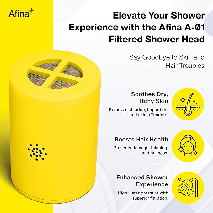 Afina Replacement Filter for Afina Filtered Showerhead & Shower Filter - High Pressure Shower - Reduces Dry Itchy Skin, Dandruff, Eczema, and Dramatically Improves The Condition of Your Skin and Hair