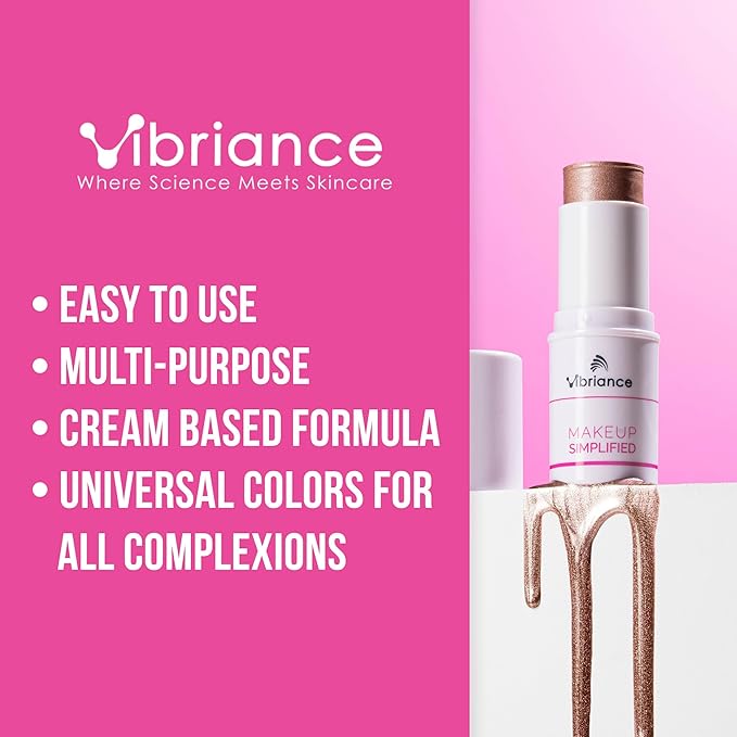 Vibriance Makeup Simplified Illuminate Stick - All-in-One, Mature Skin Highlighter - Lips, Cheeks, Eyes Cosmetics for Older Women