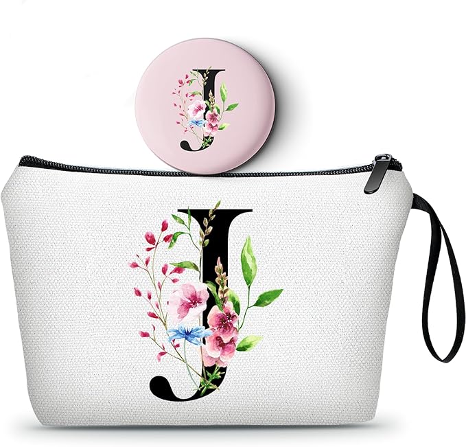 Birthday Friendship Womens Bridesmaid Proposal Coolest Gifts for Sister Teacher Coworkers Bride Personalized Travel Makeup Cosmetic Bag with Mirror Valentines Mothers Day Christmas Graduation J