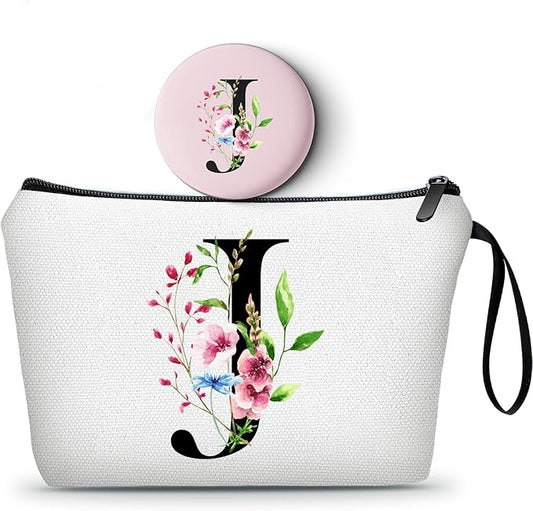 Birthday Friendship Womens Bridesmaid Proposal Coolest Gifts for Sister Teacher Coworkers Bride Personalized Travel Makeup Cosmetic Bag with Mirror Valentines Mothers Day Christmas Graduation J