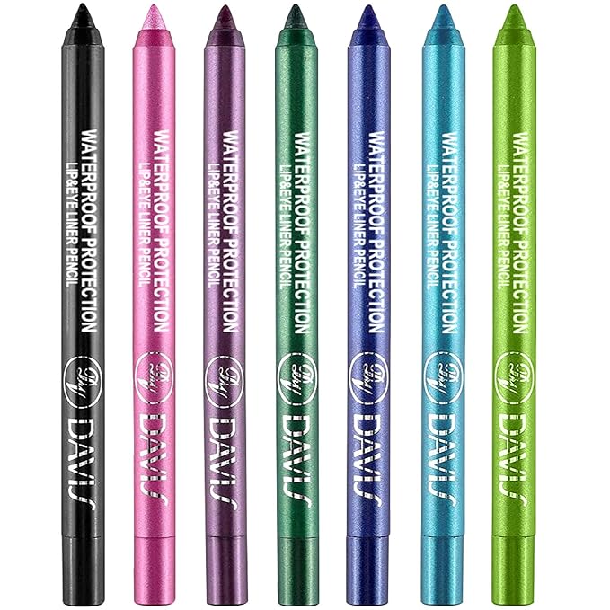 7 Colorful Eyeliner Pen Set, Eye Shadow Pencil, Pearl Eyeliner Kit Metallic Glitter Eye liner Pencil for Women Eye&Lip Liner Professional Eye Makeup Set Colorful Eye Color (7PCS B)