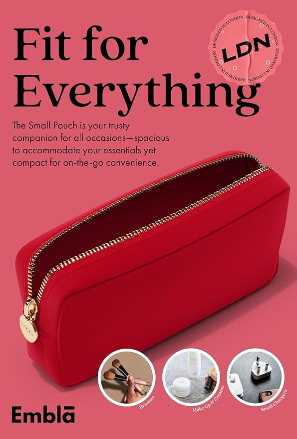 LOVE Valentine Makeup Bag Travel Cosmetics Pouch and Toiletry Bag, Nylon Zipper Pouch Purse, Cute Make Up Organizer Storage Tote for Women Girls, Waterproof Travel Skincare Case, Small Makeup Bags, Ruby