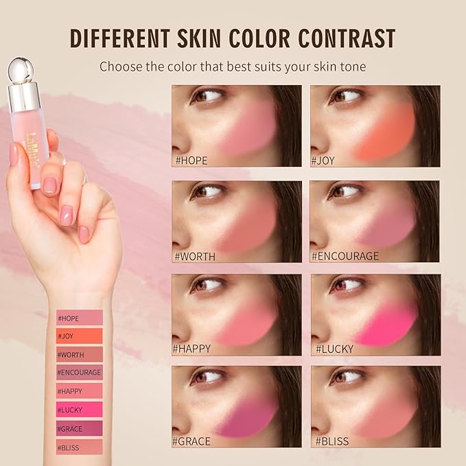 LaMu'S COSMETICS Soft Pinch Weightless Liquid Blush, Long-Lasting Beauty Natural Waterproof Face Liquid Blush For All-Day Wear (Bliss-Nude Pink, 0.25fl.oz/7.5ml)