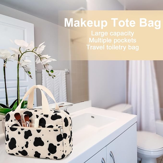 Makeup Bag for Women Cosmetic Bag Large Make Up Organizer Travel Toiletry Bags Waterproof Zipper Tote Pouch Purse for Girls