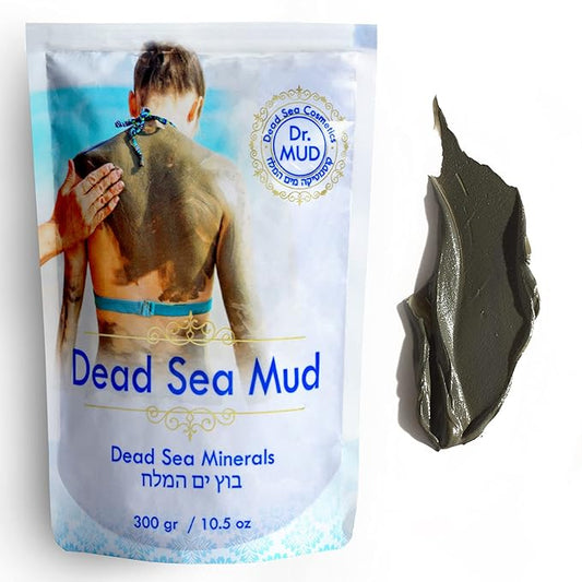 Dr. Mud's Dead Sea Mud Body Mask from Israel, 10.5 Oz – Black Clay Body Treatment with Natural Dead Sea Minerals Deep Cleansing Skin & Beauty Mask – Skin Care Detox Product for Men & Women