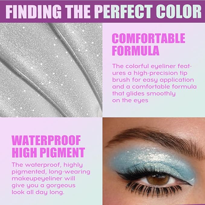 Liquid Eyeshadow, Sparkling Eye Shadow, Bronze Golden Eyeshadow, Eyeliner, Eyelid, Waterproof Quick-Drying, Crease Resistant, Liquid Highlight Diamond Shimmer Makeup for Eyes Looks, 07