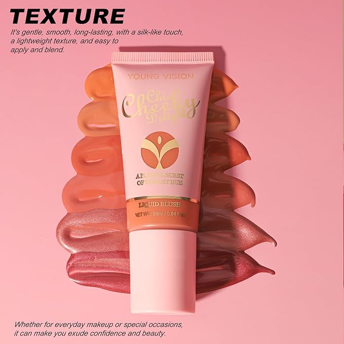 YOUNG VISION Matte Liquid Blush Wand - Velvety Cheek Tint | Long-Lasting Rubor Liquido Matte | Blendable & Buildable | Maquillaje para Mejillas,25ml/0.84 fl oz