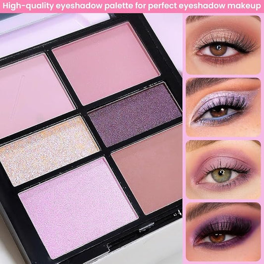 9Colors Eyeshadow Palette, Purple Eye Enhancers Magic EyeShadow Palette, Glitter Shimmer Sparkly Eye Shadow Makeup, Velvety Pigmented Creamy Long Lasting Waterproof Naturing-Looking Women Girls