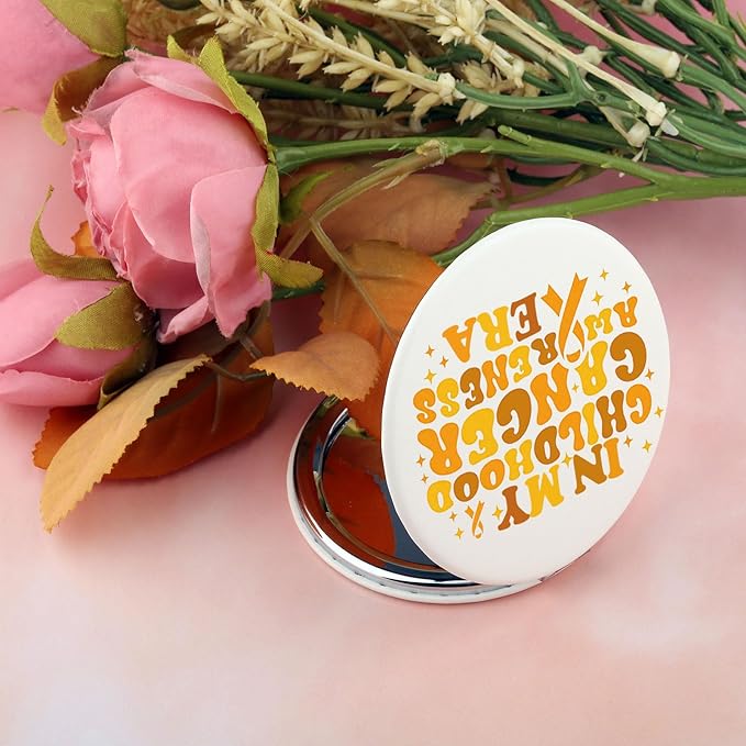 BEKECH Childhood Cancer Awareness Gifts in My Childhood Cancer Awareness Era Compact Mirror Childhood Cancer Fighter Gifts