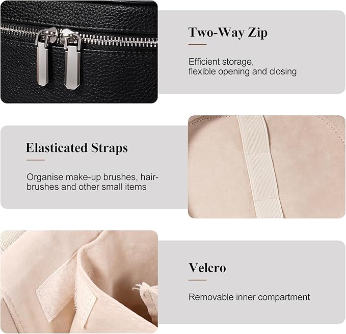 Makeup Bag, Travel Make up Case with Compartments and Handle, Portable Cosmetic Organizer Bags,Toiletry Bag for Women