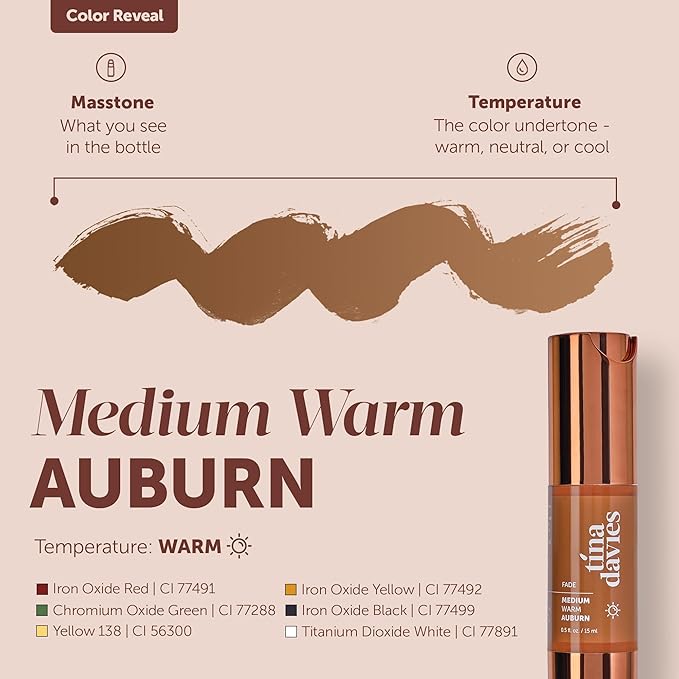 Tina Davies FADE Eyebrow Pigments, Medium Warm Auburn 15ml