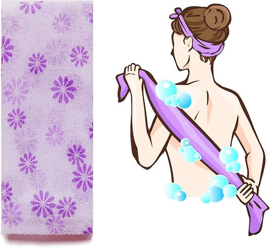 Premium Large Back Scrubber (Floral-Violet)