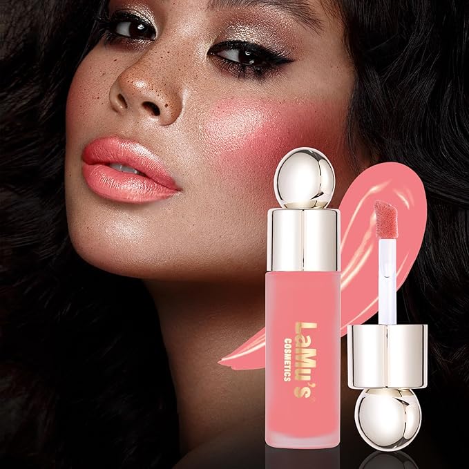 LaMu'S COSMETICS Soft Pinch Weightless Liquid Blush, Long-Lasting Beauty Natural Waterproof Face Liquid Blush For All-Day Wear (Happy-Cool Pink, 0.25fl.oz/7.5ml)