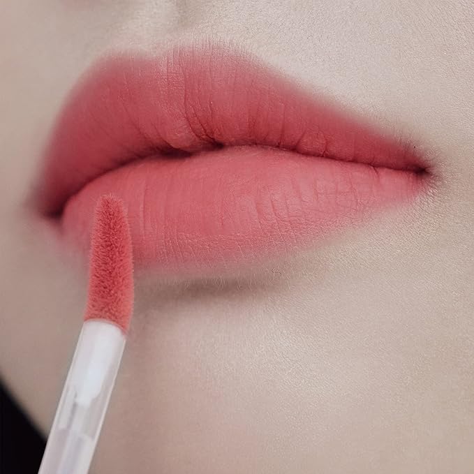 Mellow Velvet Lip Tint | Non-Sticky Lightweight Korean Lip Stain, High Pigmented Long Lasting Moisturizing Soft Matte Liquid Lipstick, Natural Vivid Color, Some Attempt
