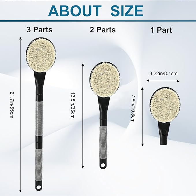 Back Scrubber for Shower,21.7" Long Handle Shower Brush for Body to Clean Dirt,Back Brush for Shower Men,Women