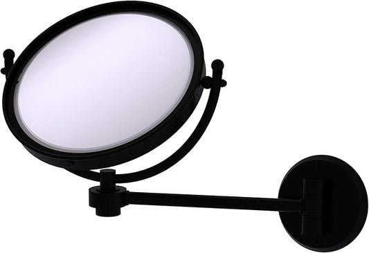 Allied Brass WM-5/5X 8 Inch Wall Mounted 5X Magnification Make-Up Mirror, Matte Black