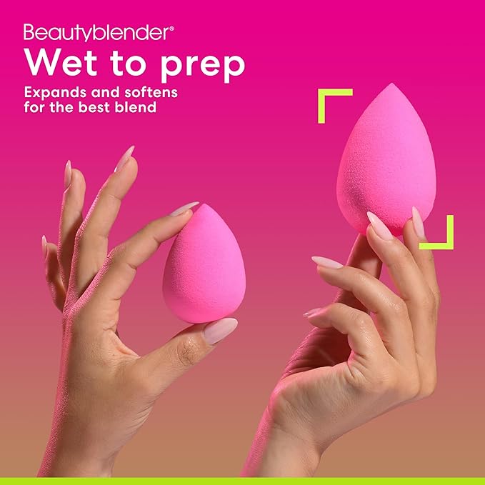 Beautyblender® | Original Pink + Nude Beauty Blender 2-Piece Bundle for Blending Foundations, Powders, and Creams, Super-Soft Foam for Streak-Free Application, Made in the USA, Reusable, Washable