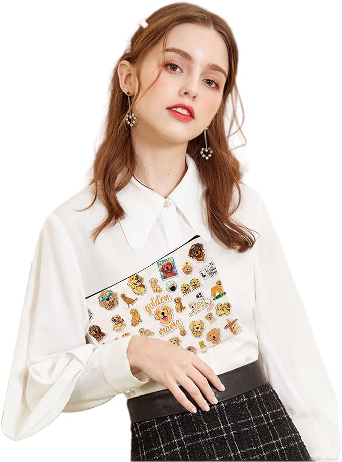 Birthday Gifts for Teenage Girls, Golden Retriever Makeup Bag, Dog Lovers Gifts for Girls Women, Golden Retriever Gifts for Christmas for Her, Sister, Daughter, Women