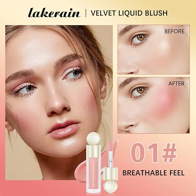 2pc Liquid Blush,Soft Cream Face Blush,Natural Matte Finish Looking, Dewy Cheek Tint, Moisturizing Lightweight Blendable Feel(#01+#02)