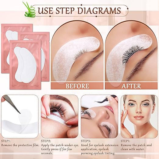 120 Pairs Under Eye Gel Pads Natural Eyelash Extension Gel Pads Patches Kit for Eyelash Extension Supplies Bulk Beauty Tools, Fit Most Eye Shape