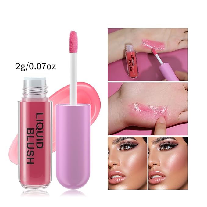 YCLUOYANG-Color Changing Blush Oil, Liquid Blush Oil for Cheeks, Long-lasting Color Pigments, Clear Blush For All Skin Tones