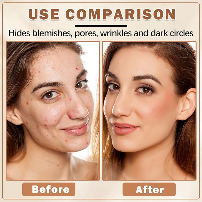 Airbrush Foundation Spray with Brush - Full Coverage Magic Minerals Airbrush Foundation for Smooth Radiant Finish, Concealer Hydrating Makeup for a Flawless, Natural Finish, Breathable (Nude)