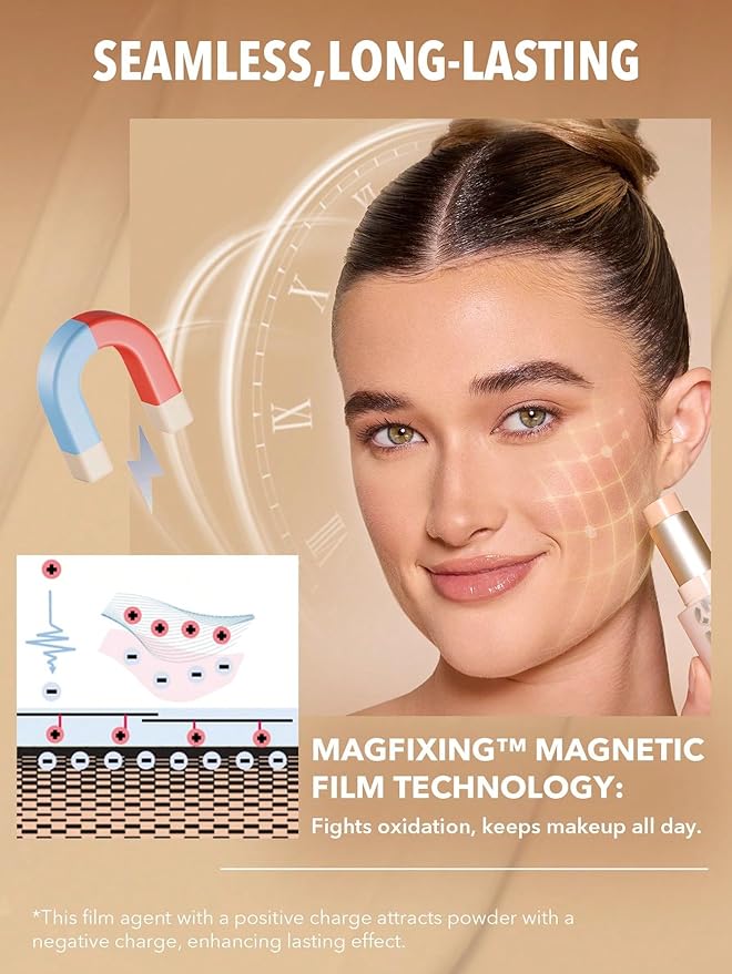 SHEGLAM Skin Magnet High Coverage Foundation Stick Longwear Medium Face Makeup for All Skin Types-Almond