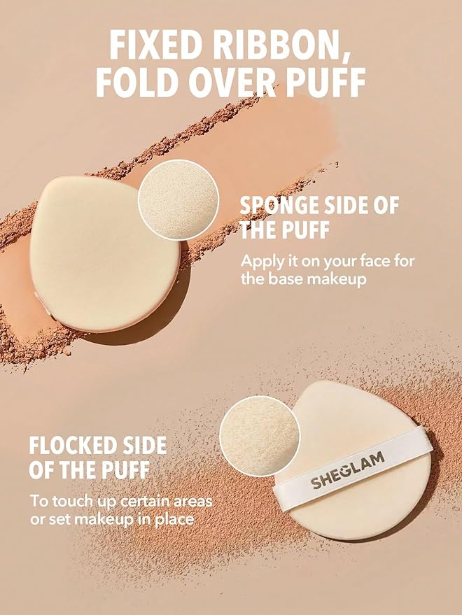 SHEGLAM SKin-Focus Full Coverage Powder Foundation Oil-Control Lightweight Face Pressed Powder Makeup-Almond