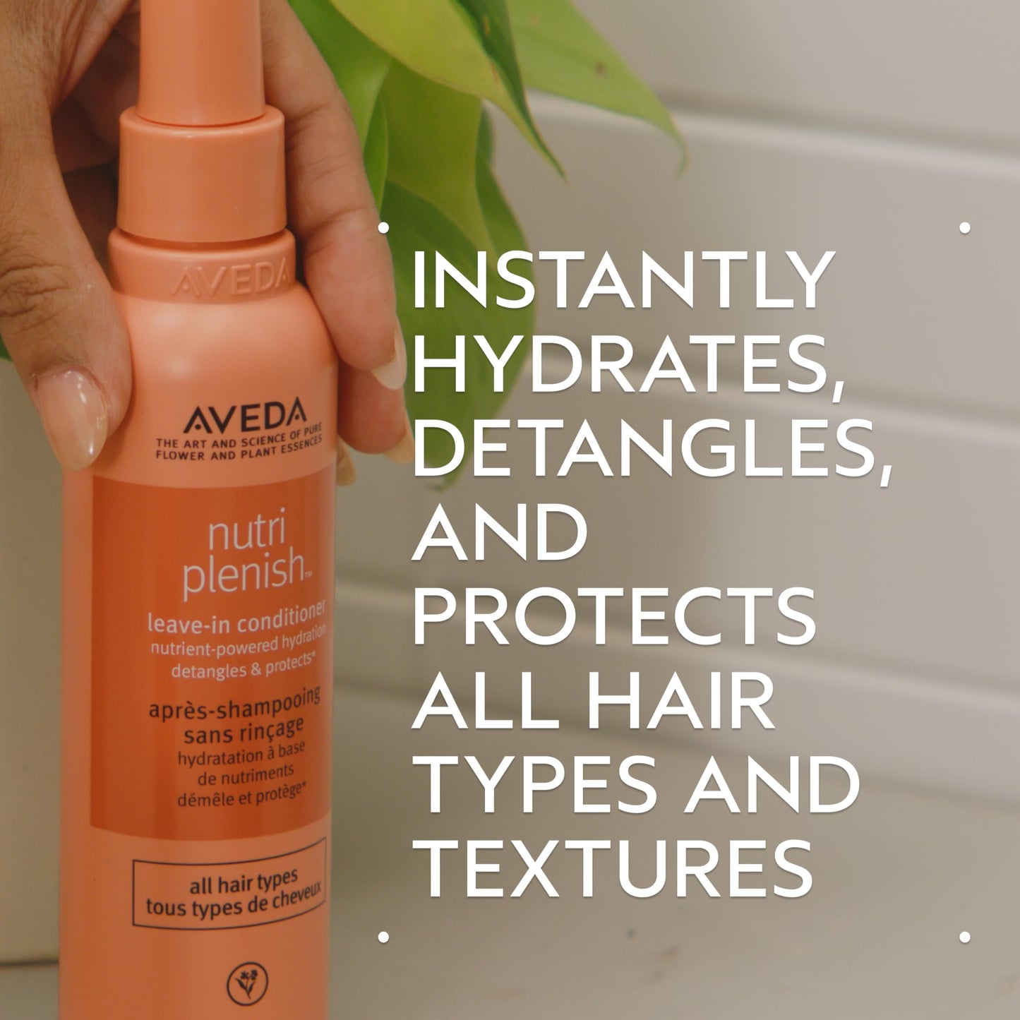 Aveda Nutriplenish Leave-In Conditioner | Hydrates, Detangles & Replenishes Hair for 72 Hours | Heat Protectant | for All Hair Types | 98% Naturally Derived*, 1 Fl Oz