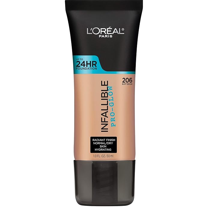 L'Oreal Paris Makeup Infallible Up to 24HR Pro-Glow Foundation, Buff Beige, 1 fl oz.