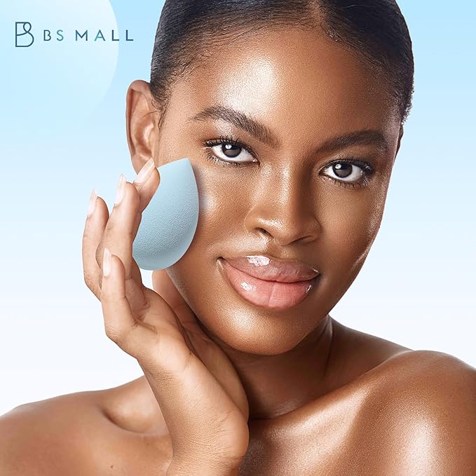 Makeup Sponge Set BS-MALLTriangle Puff 14 Pcs for Liquid, Cream, and Powder, Multi-colored and Mini Makeup Sponge (C-Green)