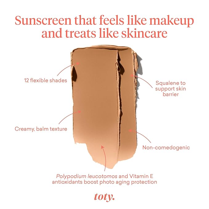 Toty by Sofia Vergara - Ilumina CC Creamy Compact SPF 50+ Refill - Mineral Sunscreen for Face - Cream Foundation Balm - Blurring, Matte Light Coverage - Water Resistant - All Skin Types - 4C