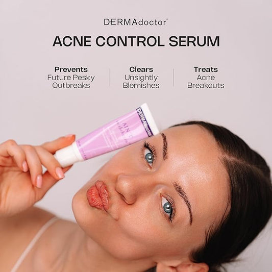 DERMAdoctor Ain't Misbehavin' Dermatologist Formulated Salicylic Acid Acne Control Serum, Acne Spot Treatment for Blemish Control and Cystic Acne breakouts with Tea Tree - 1 oz
