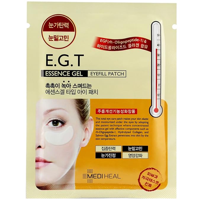 Mediheal E.G.T Essence Gel Eye Fill Patch 5 Pouch - for Dark Circle, Aging Skin, Puffy Eyes, Contains EGF & Marine Collagen, Highly Concentrated Essence Gel
