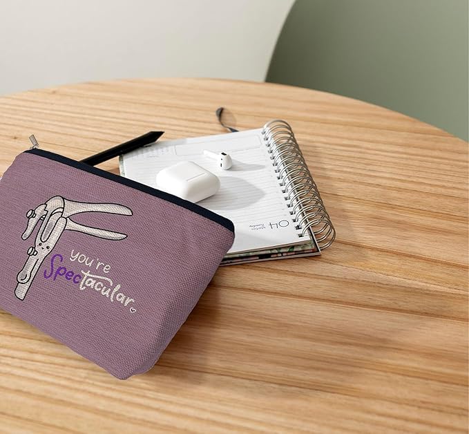 Ayxvt OBGYN Cosmetic Makeup Bag - Medical Office Decor, Midwife Gifts, Gifts Ideas for Doctors (Purple)