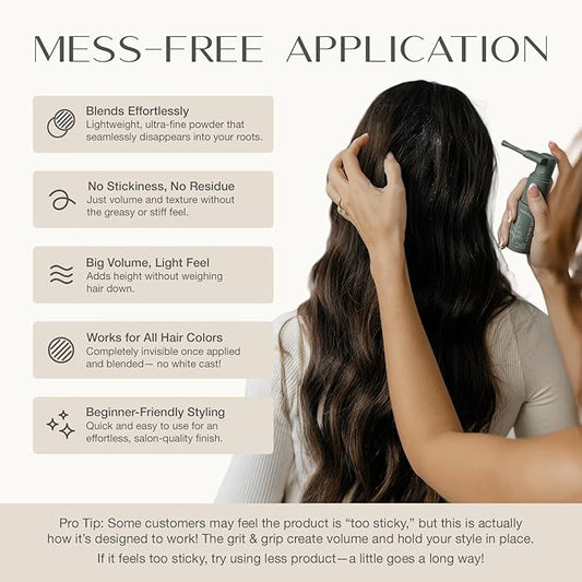 Root Texture Powder for Women - Lifts Roots & Adds Volume to Hair, Styling & Finishing Powder, Talc Free & Natural, All Hair Types