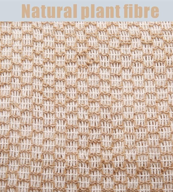 Natural Exfoliating Washcloth Towel, Cotton Line Net Sponge Exfoliate Body Scrub Sponge Bath Wash Cloth, Jute Shower Rags for Body Loofah Back Crubber for Shower for Men