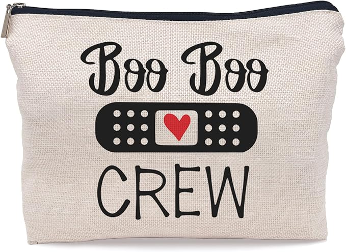 Boo Boo Crew Nurse Makeup Bag,Nursing Cosmetic Makeup Bag for Women Girls,Nurse Appreciation Graduation Healthcare Gifts,Gifts for School Nurse Medical Student Nursing Student