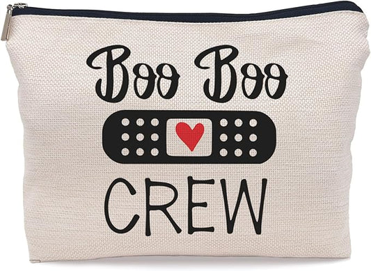 Boo Boo Crew Nurse Makeup Bag,Nursing Cosmetic Makeup Bag for Women Girls,Nurse Appreciation Graduation Healthcare Gifts,Gifts for School Nurse Medical Student Nursing Student