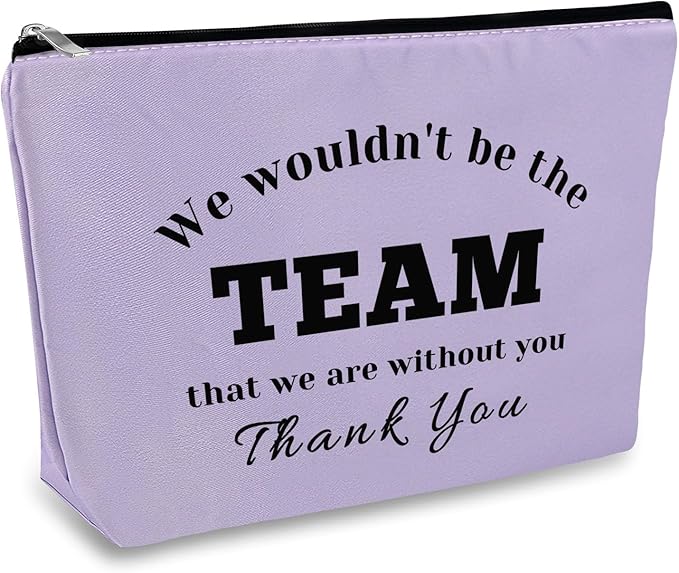 Boss Leader Appreciation Makeup Bag for Women Employee Manager Supervisor Coach - Thank You Gift Purple Cosmetic Bag for Boss Day Birthday Thanksgiving - Oxford Cloth Travel Makeup Pouch