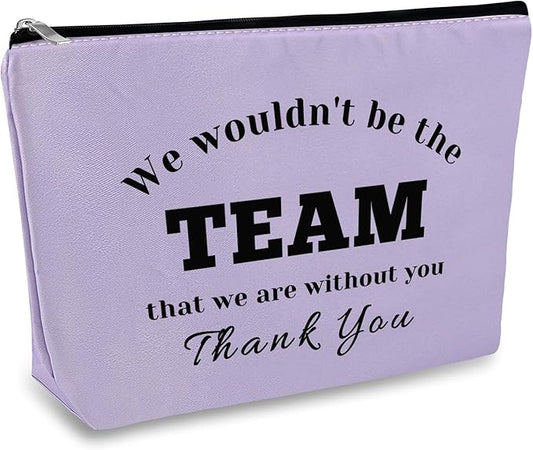 Boss Leader Appreciation Makeup Bag for Women Employee Manager Supervisor Coach - Thank You Gift Purple Cosmetic Bag for Boss Day Birthday Thanksgiving - Oxford Cloth Travel Makeup Pouch