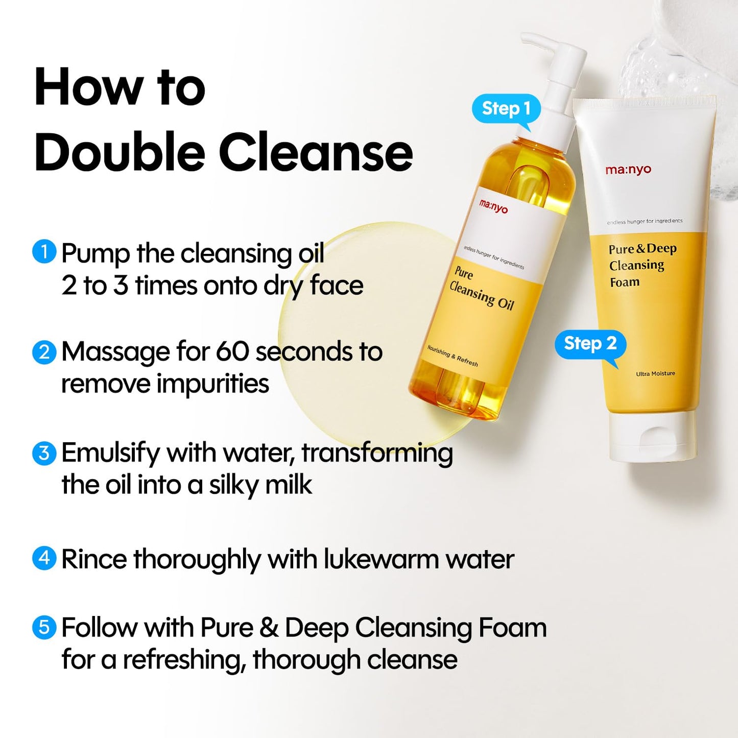 ma:nyo Pure Cleansing Oil, Natural Oil Cleanser for Face, Makeup Blackhead Remover, Korean Skin Care, 6.76 fl oz (200ml)