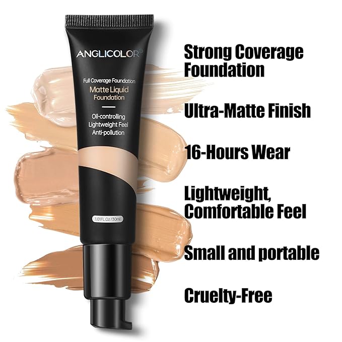 Matte Oil Control Concealer Foundation 2PCS, Flawless Soft Long Lasting Foundation Makeup,Waterproof Full Coverage Face Makeup Strong Concealer Foundation for Oily Acne Skin (2PC 105, 60ml)