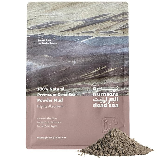 Dead Sea Mud Powder 100% Pure Cosmetic Clay Powder Rich in Minerals - Gentle Face Exfoliator Powder for Deep Cleansing, Body Scrub, or Clay Mud Mask - Pore Cleansing & Skin Detox - 250g