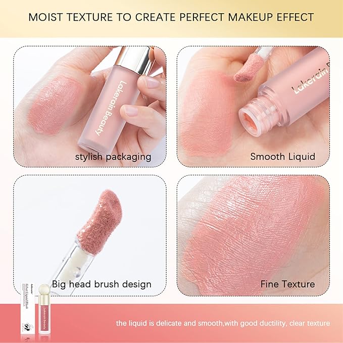 2pc Liquid Blush,Soft Cream Face Blush,Natural Matte Finish Looking, Dewy Cheek Tint, Moisturizing Lightweight Blendable Feel(#01+#02)